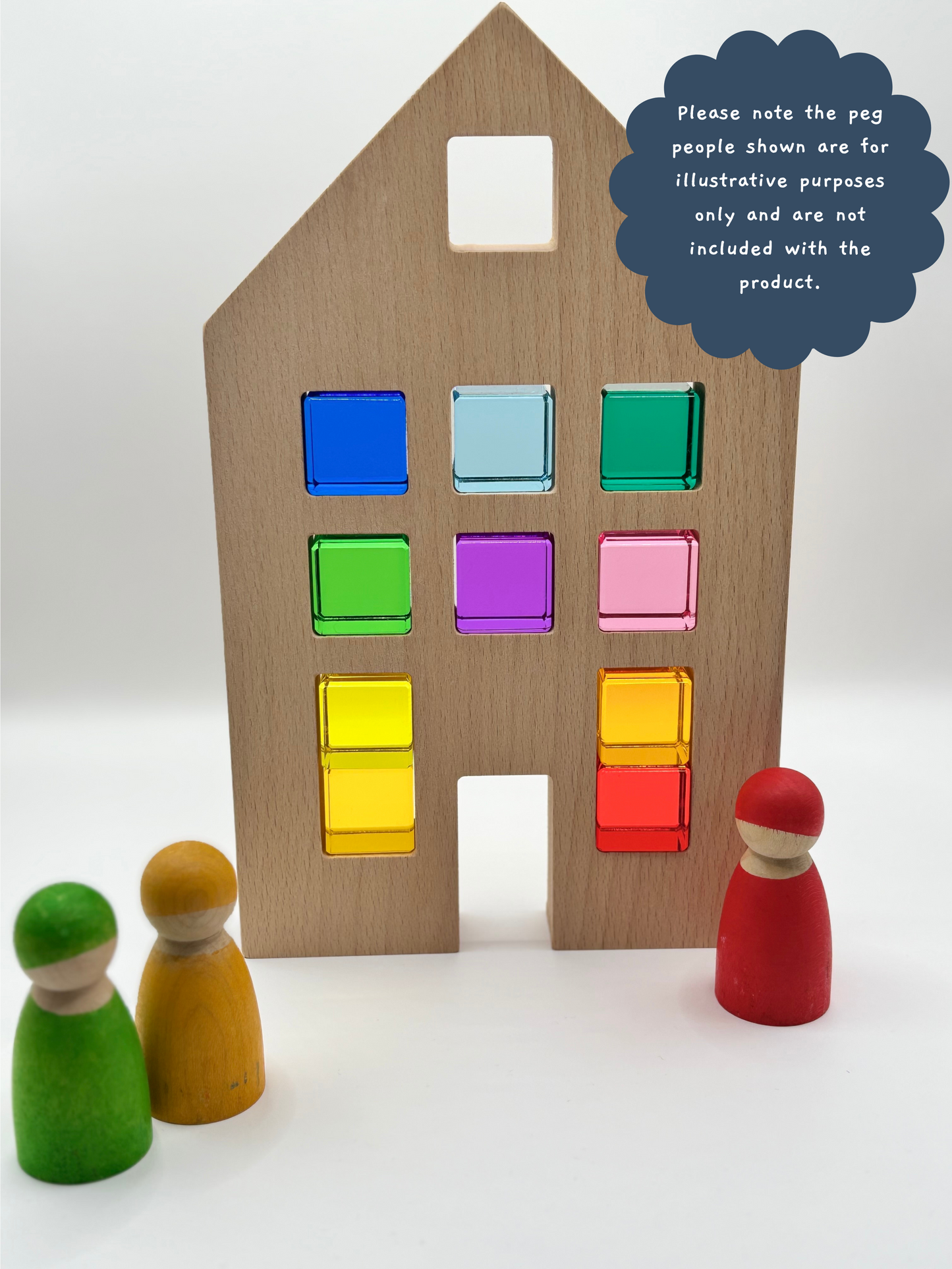 Wooden Window House with Acrylic Building Blocks (A)